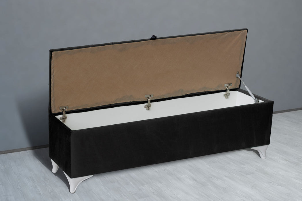 Vetra Sandıklı Bench Puf, Beyaz