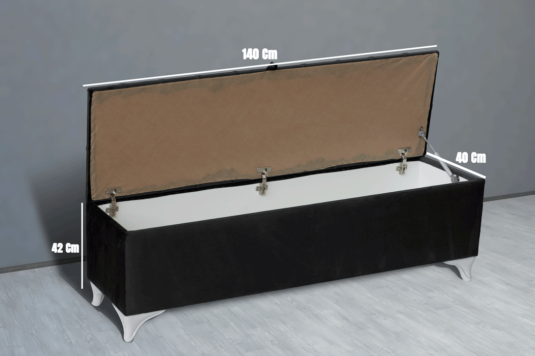 Vetra Sandıklı Bench Puf, Beyaz