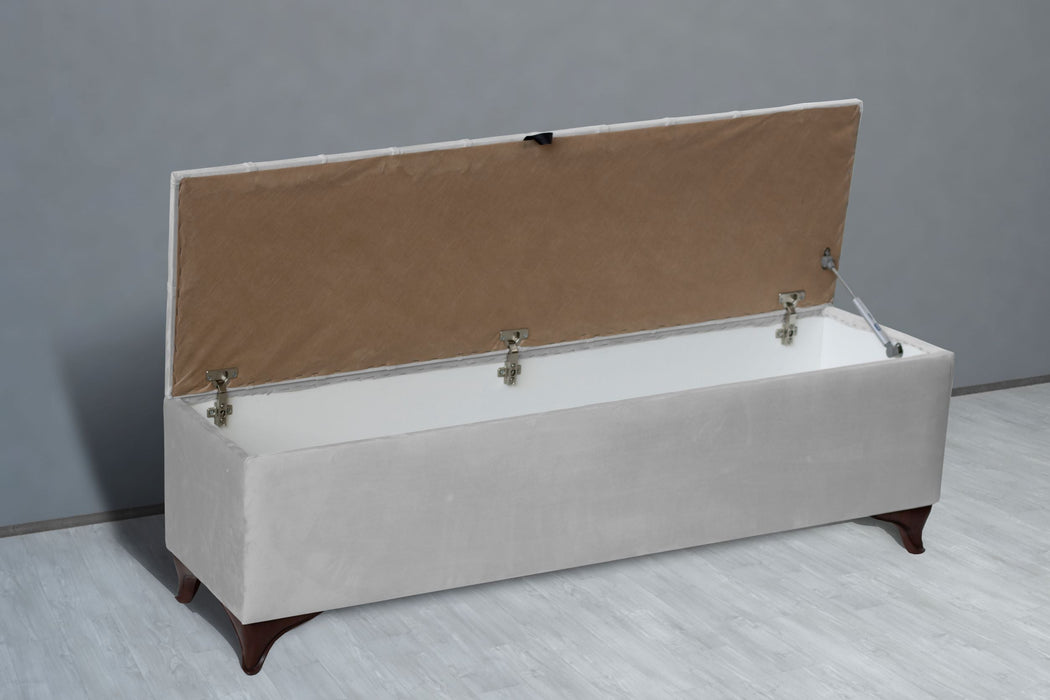 Vetra Sandıklı Bench Puf, Beyaz