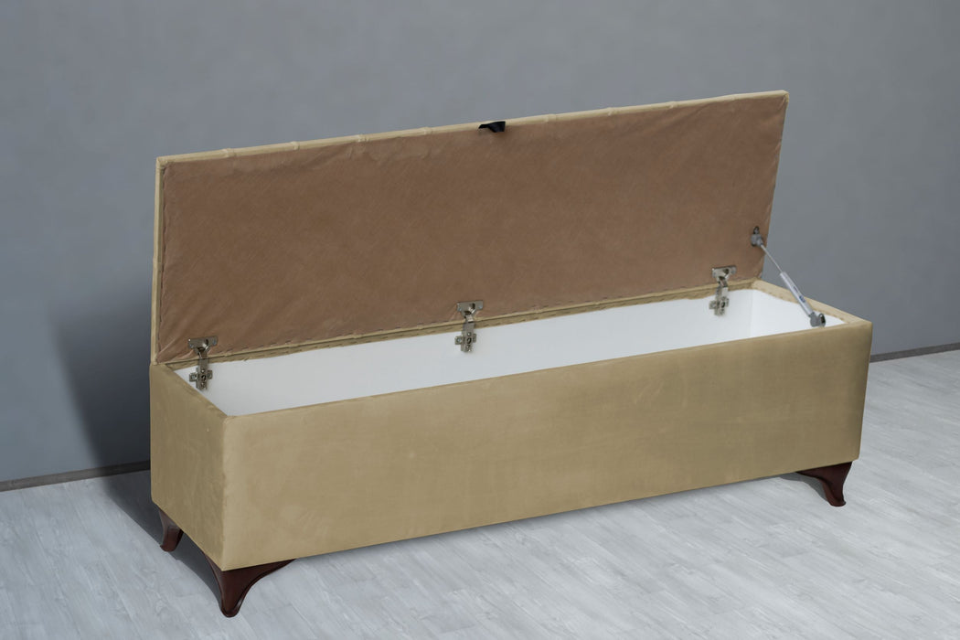 Vetra Sandıklı Bench Puf, Beyaz