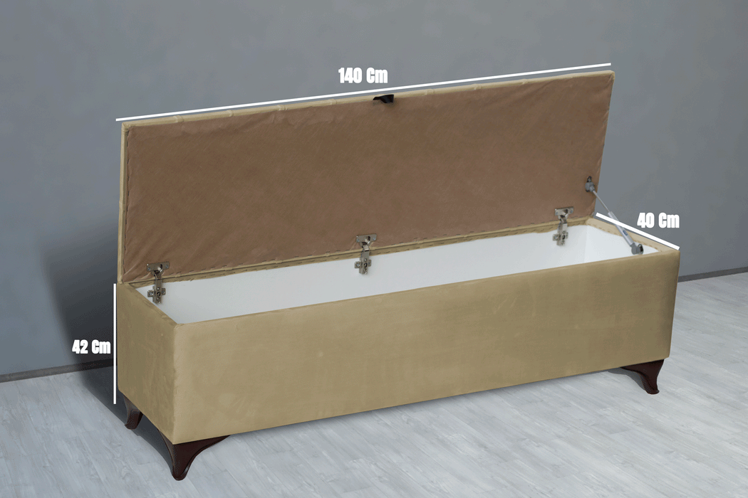 Vetra Sandıklı Bench Puf, Beyaz