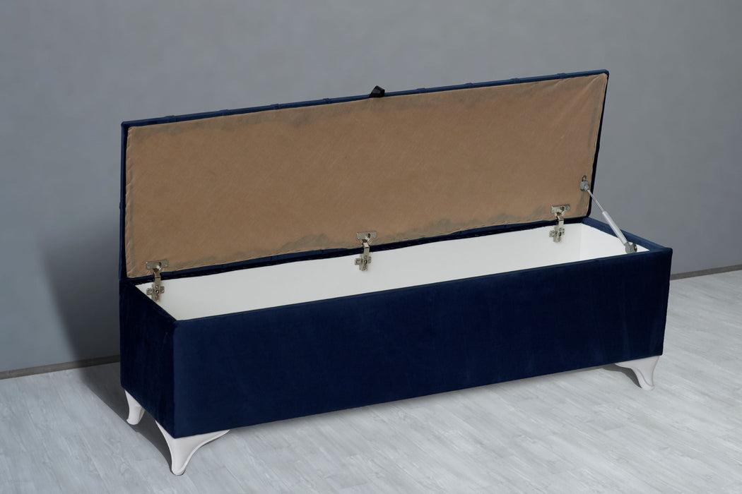 Vetra Sandıklı Bench Puf, Beyaz