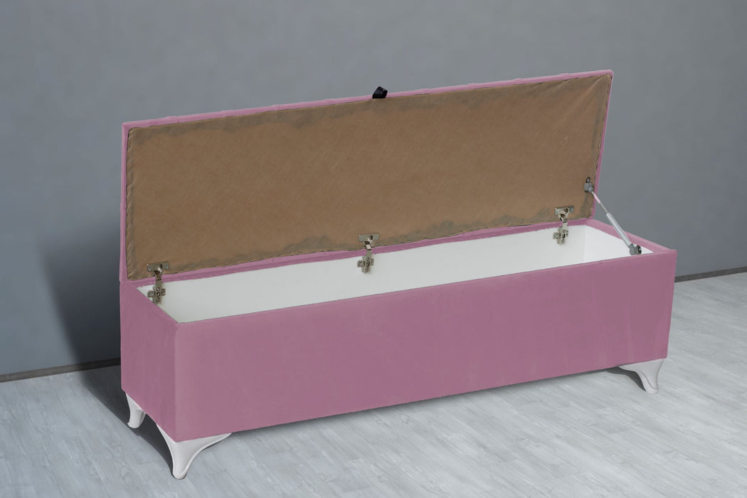 Vetra Sandıklı Bench Puf, Beyaz