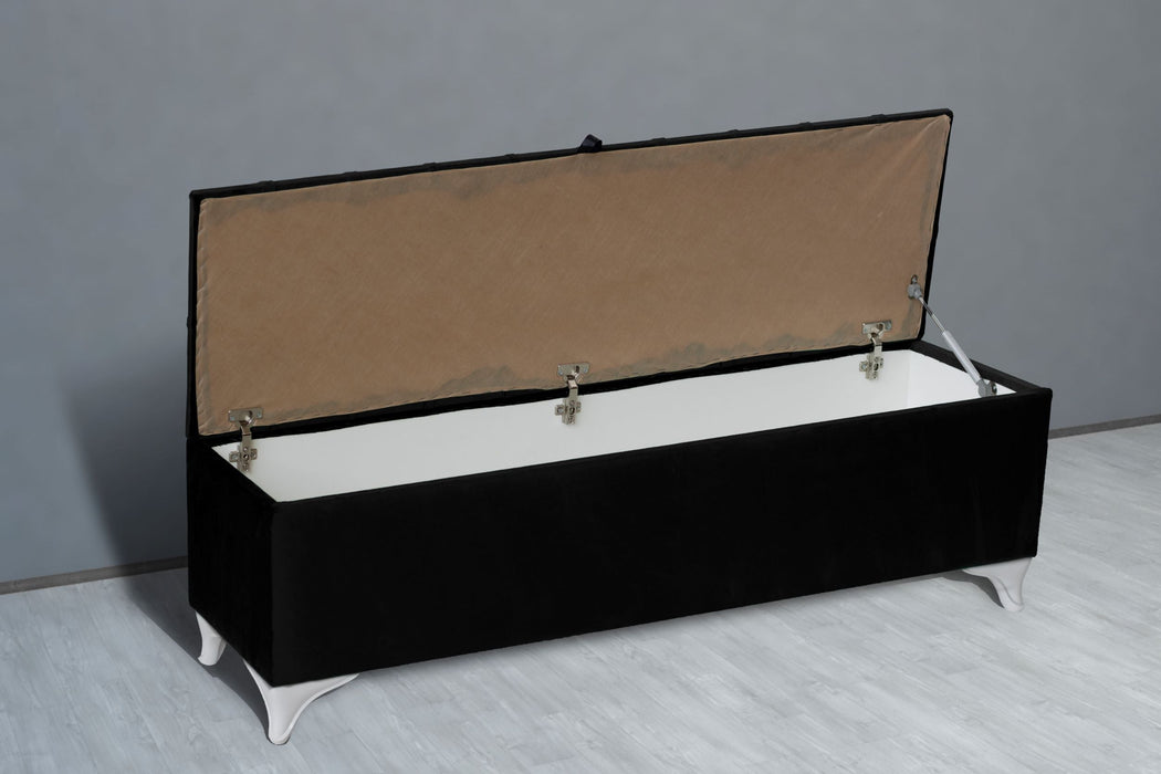 Vetra Sandıklı Bench Puf, Beyaz