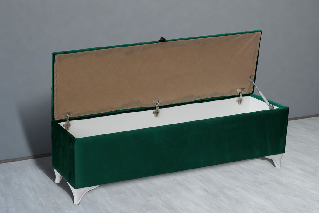 Vetra Sandıklı Bench Puf, Beyaz