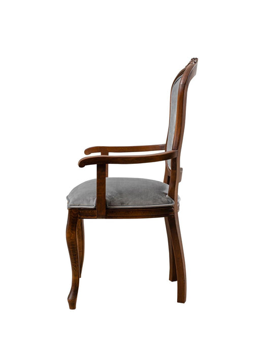 Victoria Kolçaklı Ahşap Oymalı Country Sandalye