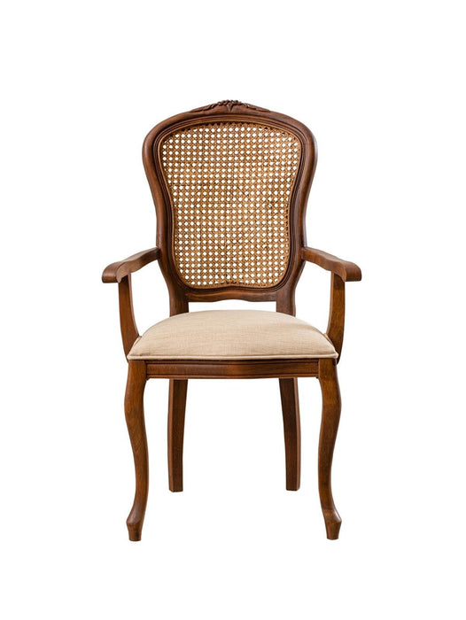 Victoria Kolçaklı Hazeranlı Ahşap Oymalı Country Sandalye