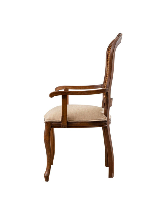 Victoria Kolçaklı Hazeranlı Ahşap Oymalı Country Sandalye