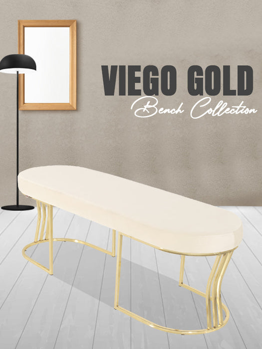 Viego Gold Smooth Bench Puf