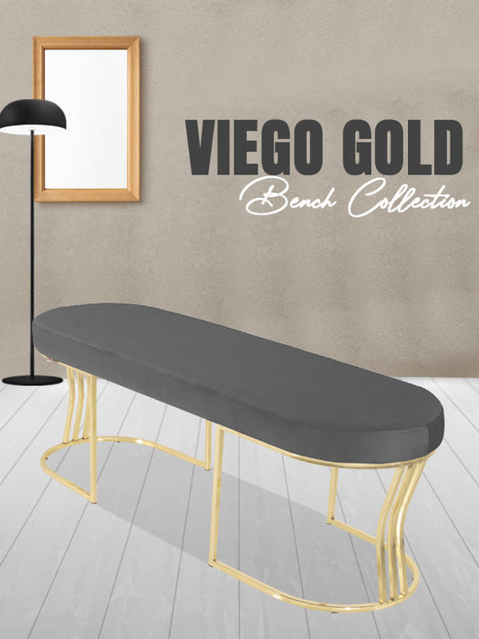 Viego Gold Smooth Bench Puf