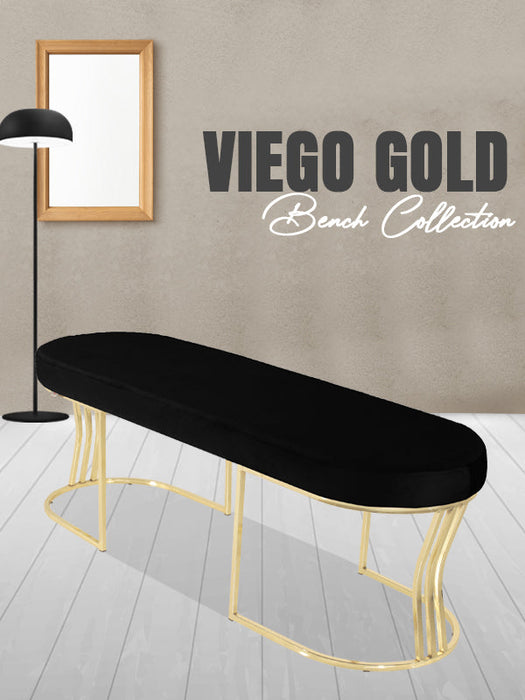 Viego Gold Smooth Bench Puf