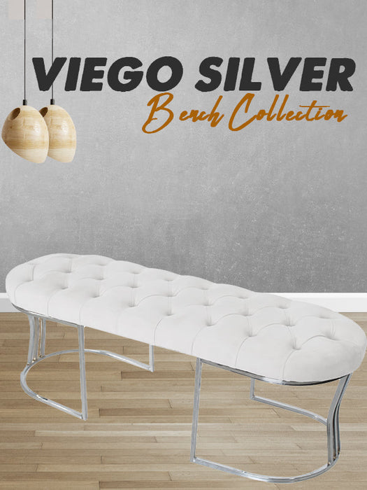 Viego Silver Bench Puf