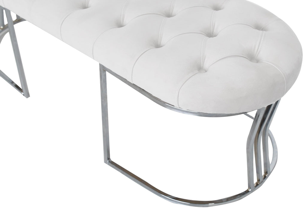 Viego Silver Bench Puf