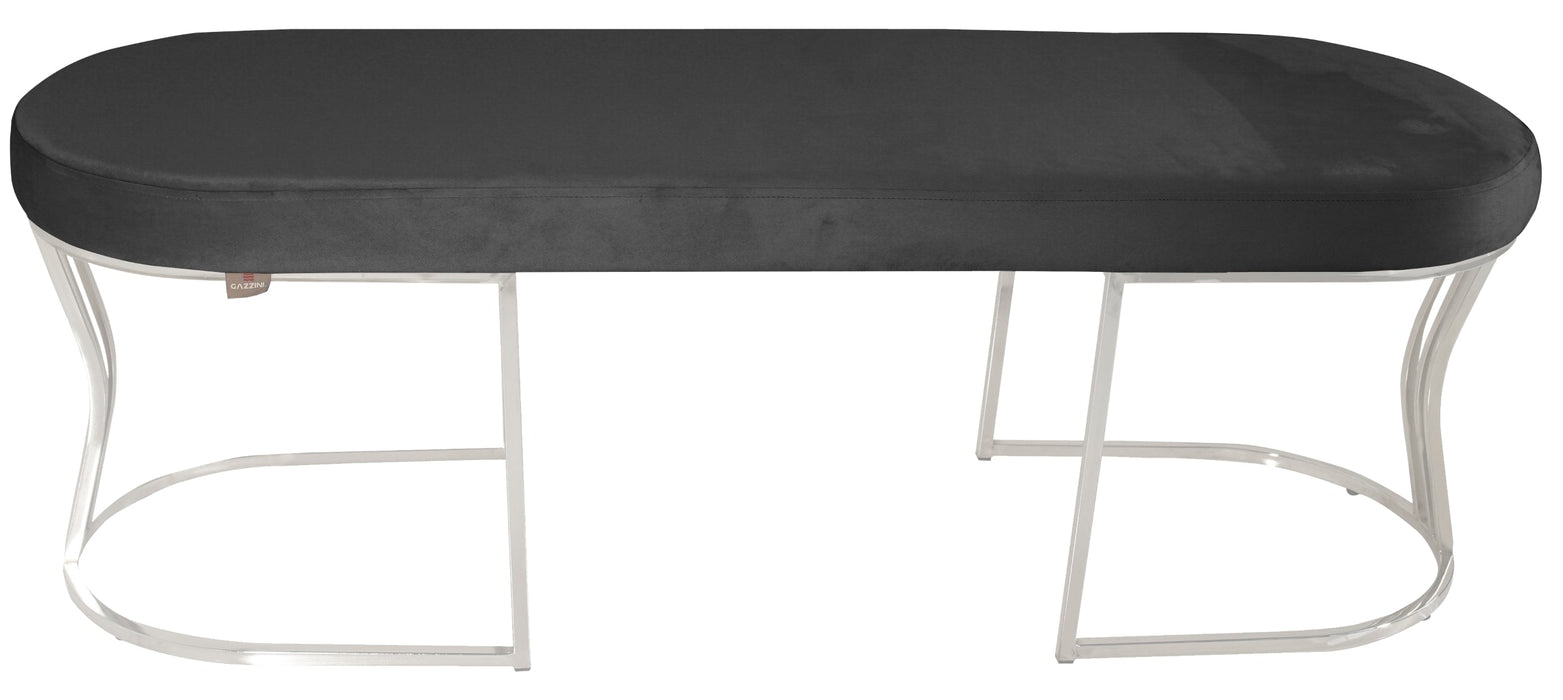 Viego Silver Smooth Bench Puf