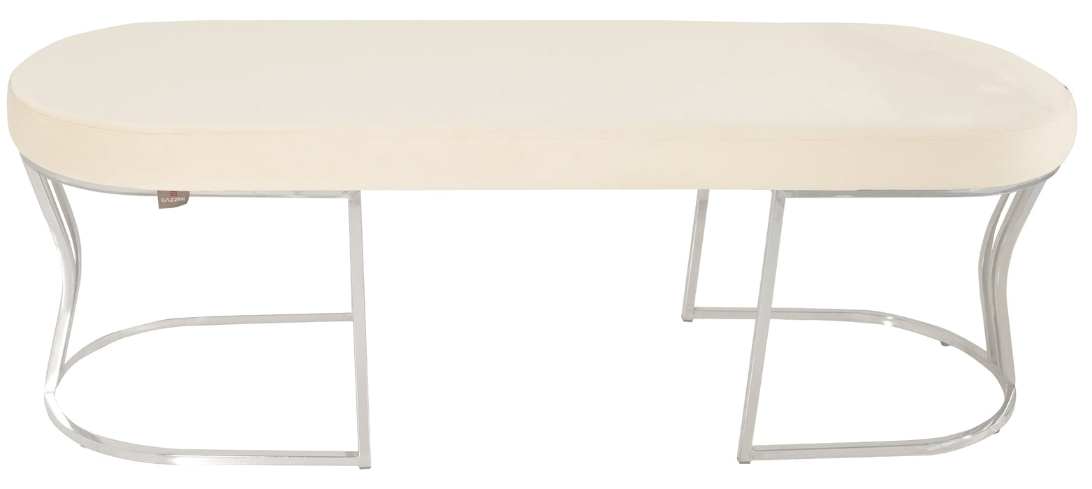 Viego Silver Smooth Bench Puf