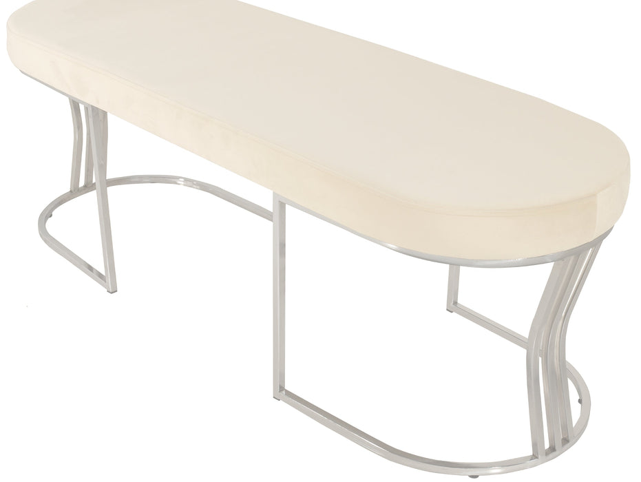 Viego Silver Smooth Bench Puf