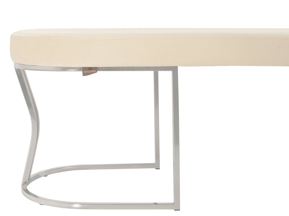 Viego Silver Smooth Bench Puf