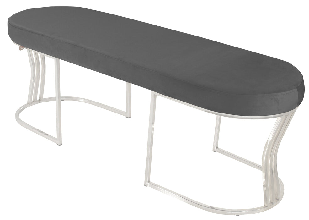 Viego Silver Smooth Bench Puf