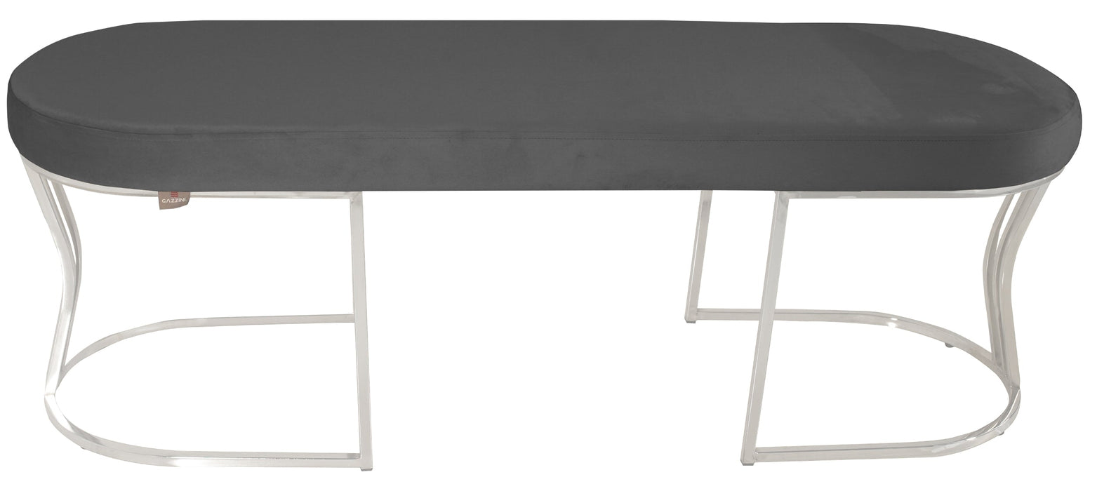 Viego Silver Smooth Bench Puf