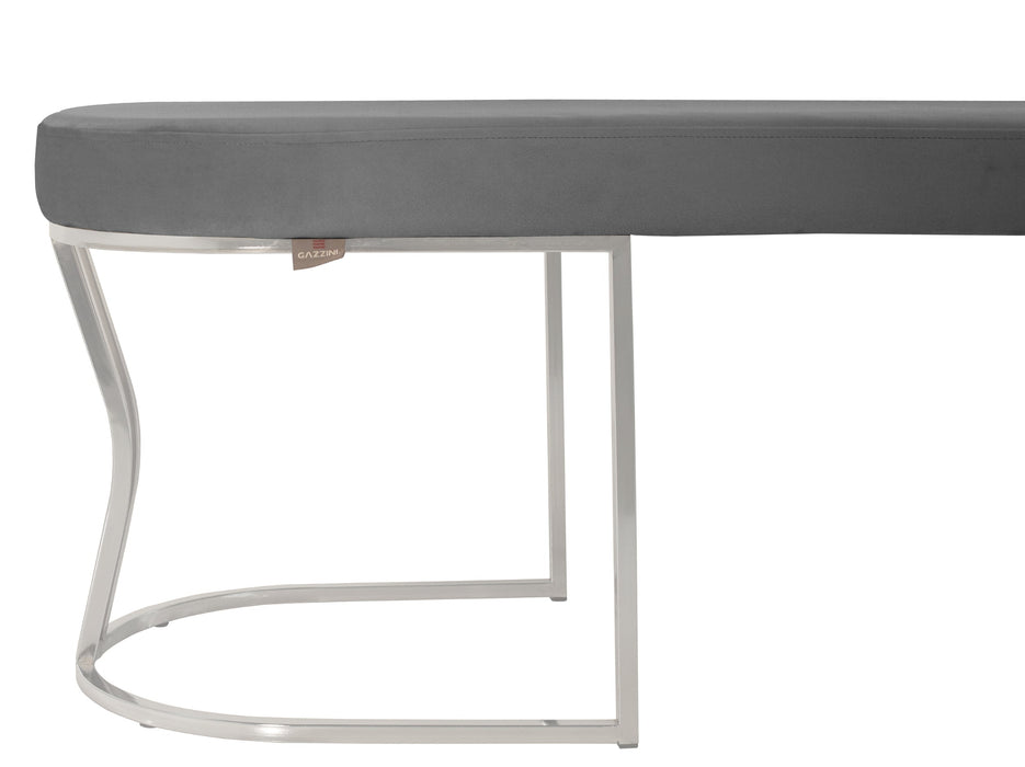 Viego Silver Smooth Bench Puf