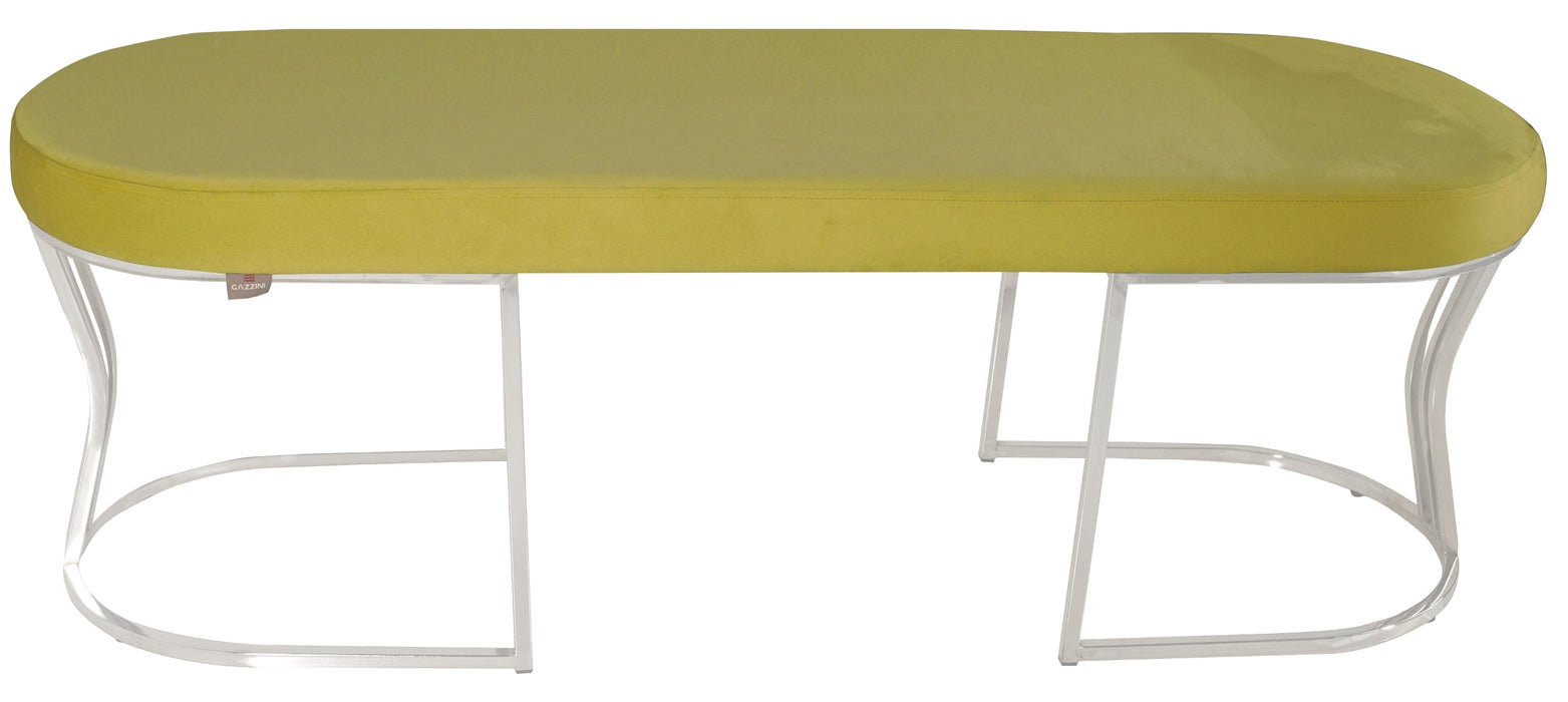 Viego Silver Smooth Bench Puf