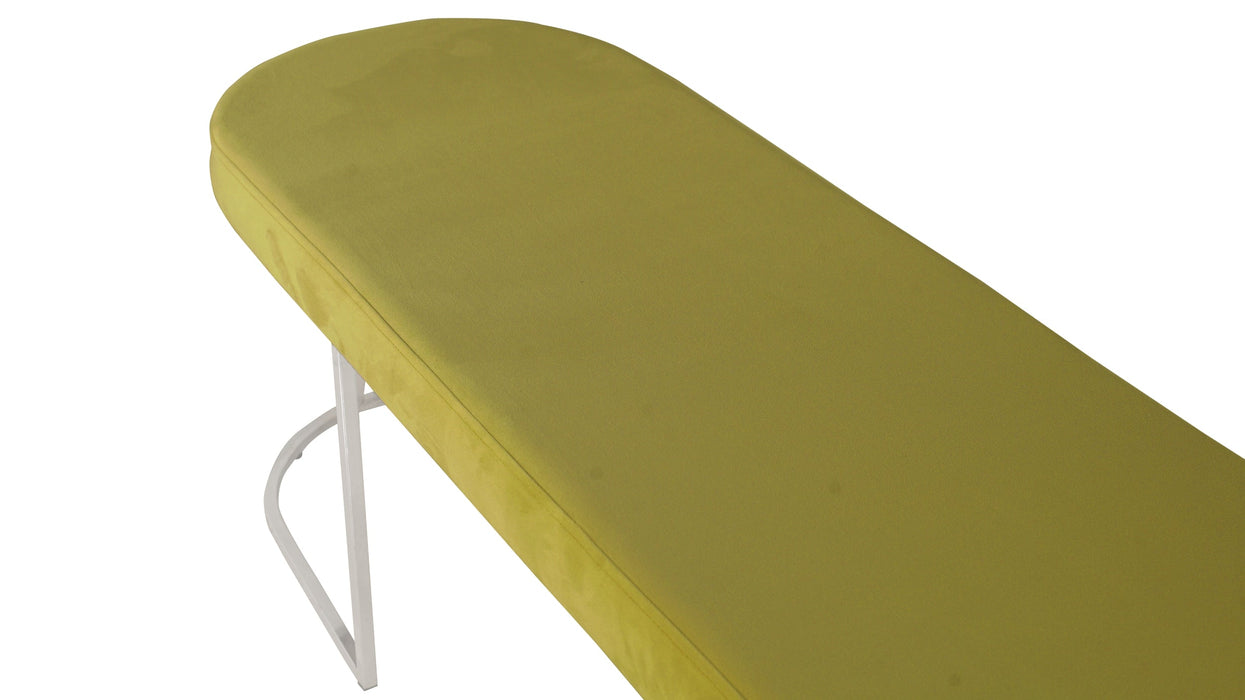 Viego Silver Smooth Bench Puf