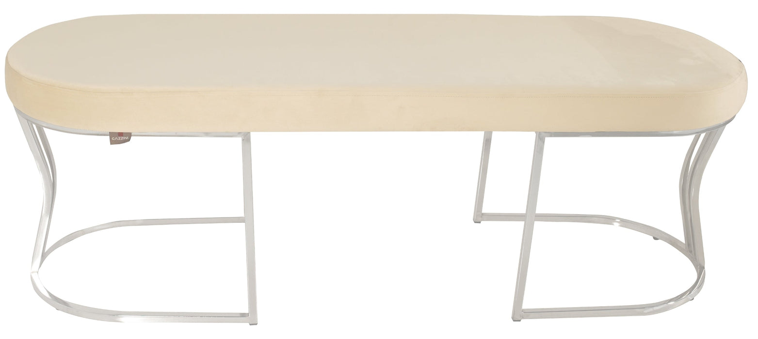 Viego Silver Smooth Bench Puf