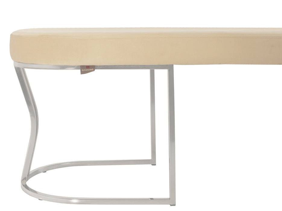 Viego Silver Smooth Bench Puf