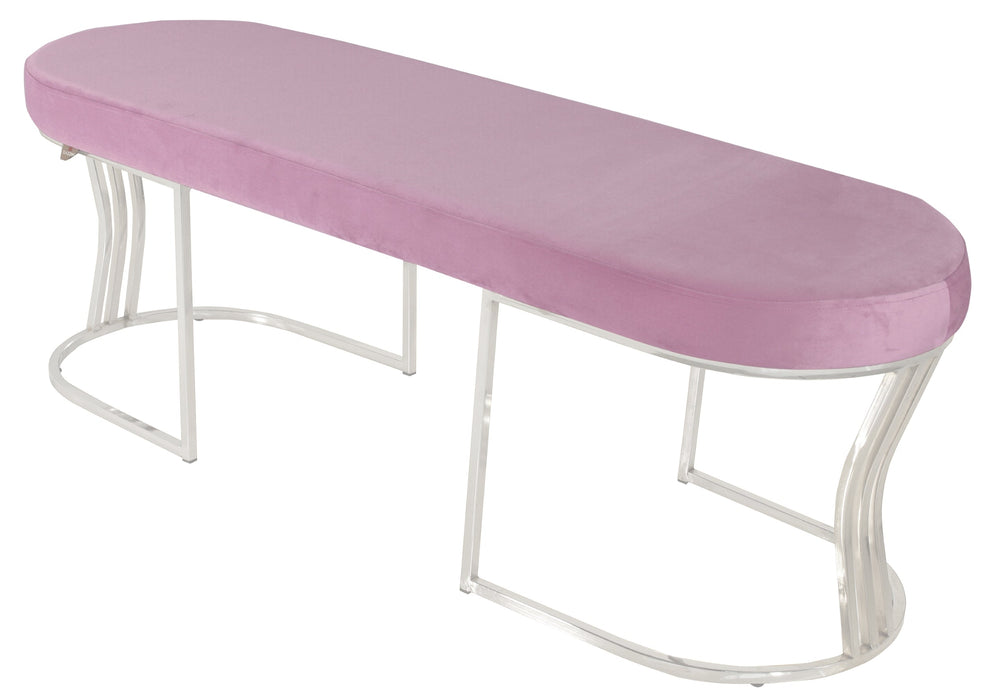 Viego Silver Smooth Bench Puf