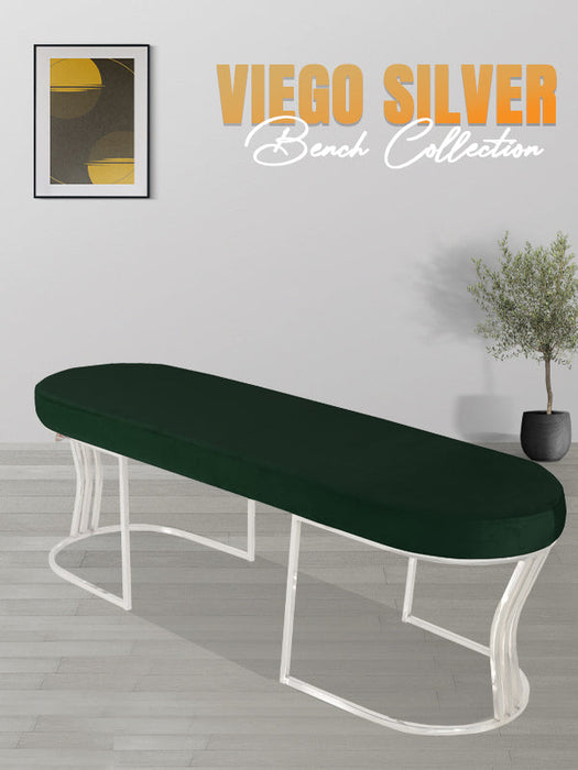 Viego Silver Smooth Bench Puf
