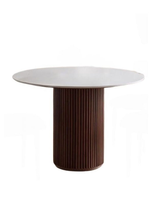 Vintage Yuvarlak Ahşap Bohem Masa 100x100