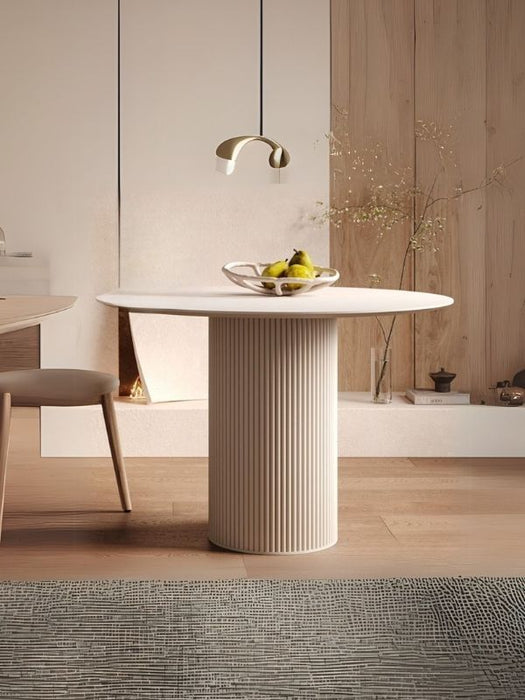 Vintage Yuvarlak Ahşap Bohem Masa 100x100