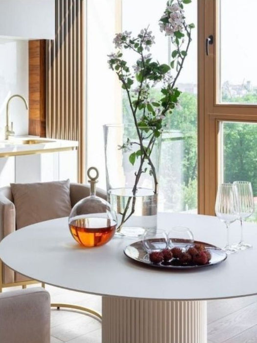 Vintage Yuvarlak Ahşap Bohem Masa 110x110