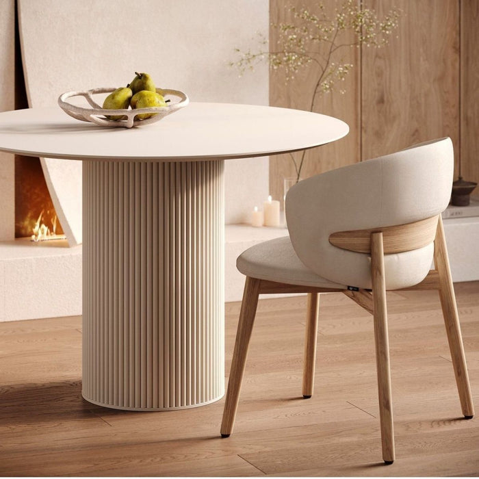 Vintage Yuvarlak Ahşap Bohem Masa 110x110