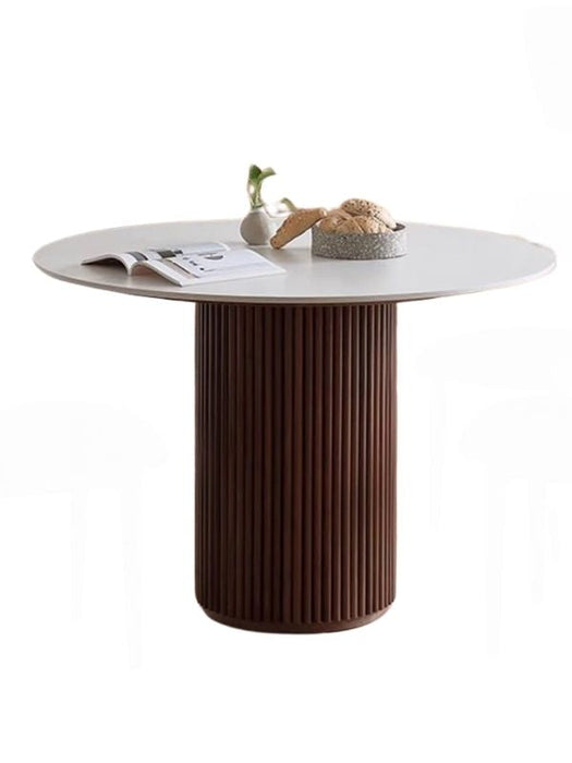 Vintage Yuvarlak Ahşap Bohem Masa 110x110