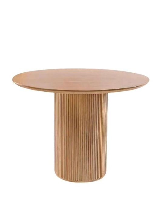 Vintage Yuvarlak Ahşap Bohem Masa 120x120