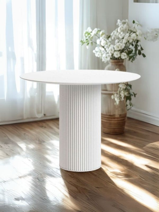 Vintage Yuvarlak Ahşap Bohem Masa 120x120