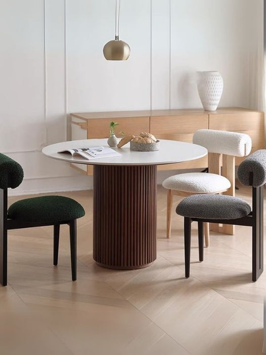 Vintage Yuvarlak Ahşap Bohem Masa 120x120