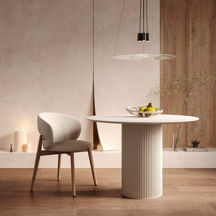 Vintage Yuvarlak Ahşap Bohem Masa 90x90