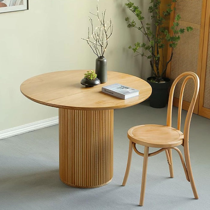 Vintage Yuvarlak Ahşap Bohem Masa 90x90