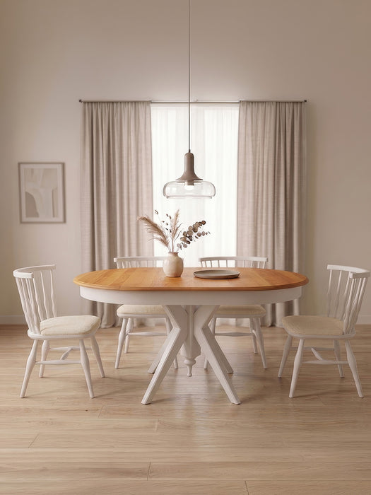 Vintera Açılır Oval Ahşap Mutfak Masası 80x120