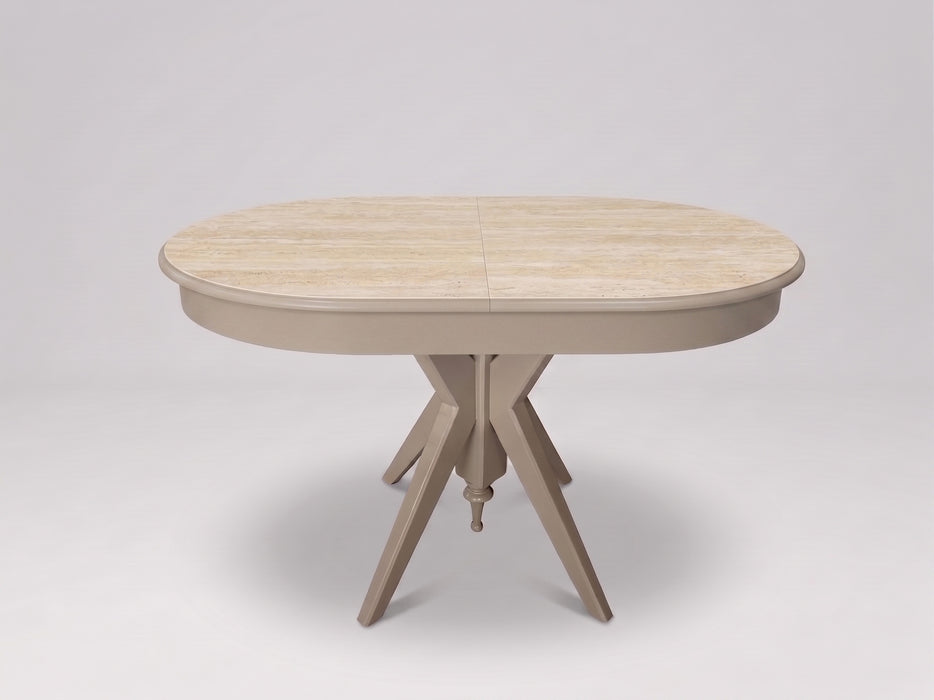 Vintera Traverten Açılır Oval Mutfak Masası 80x120
