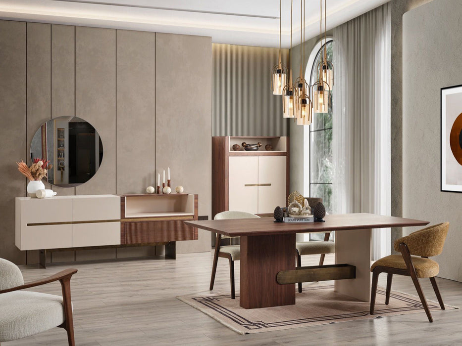 Vitton Ceviz Ahşap Yemek Odası Sandalyesi