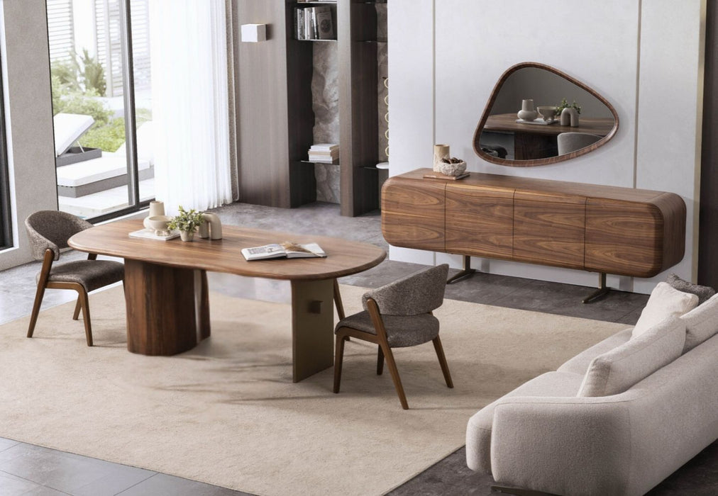 Vitton Ceviz Ahşap Yemek Odası Sandalyesi