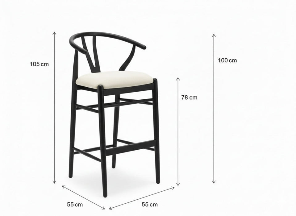 Windsor İskandinav Ahşap Bar Sandalyesi