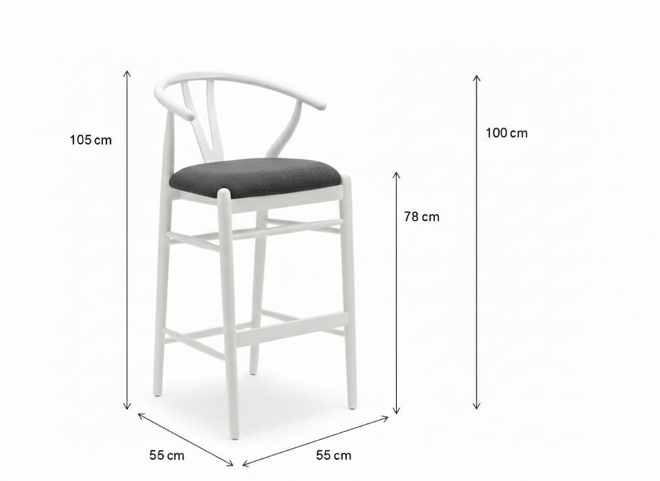 Windsor İskandinav Ahşap Bar Sandalyesi