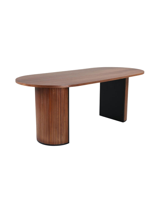 Zeno Oval Ahşap Bohem Yemek Masası 90x200