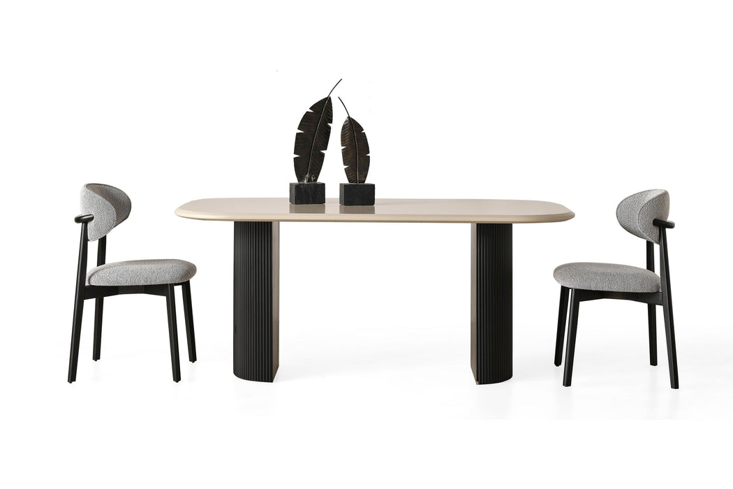 Zeno Oval Ahşap Bohem Yemek Masası 90x200