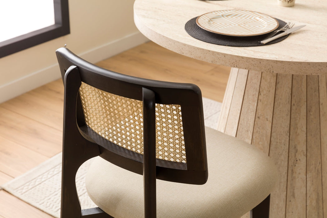 Zeus Bambu Hasırlı Ahşap Bohem Sandalye