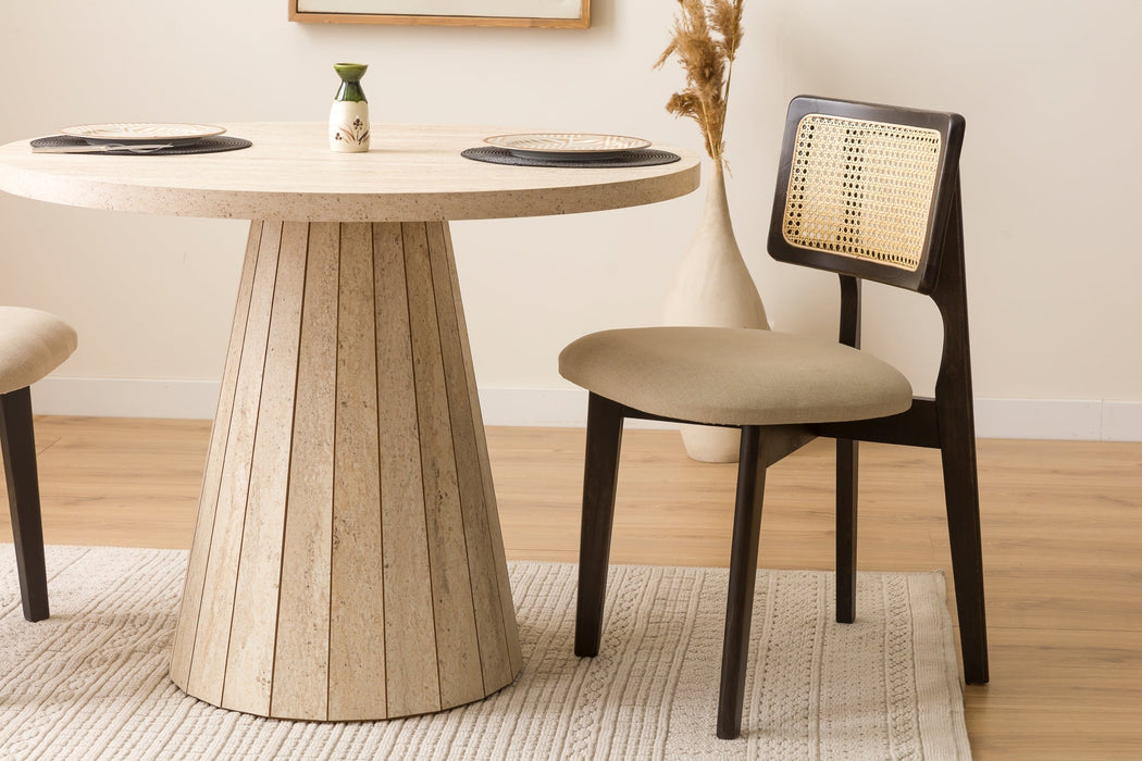 Zeus Bambu Hasırlı Ahşap Bohem Sandalye